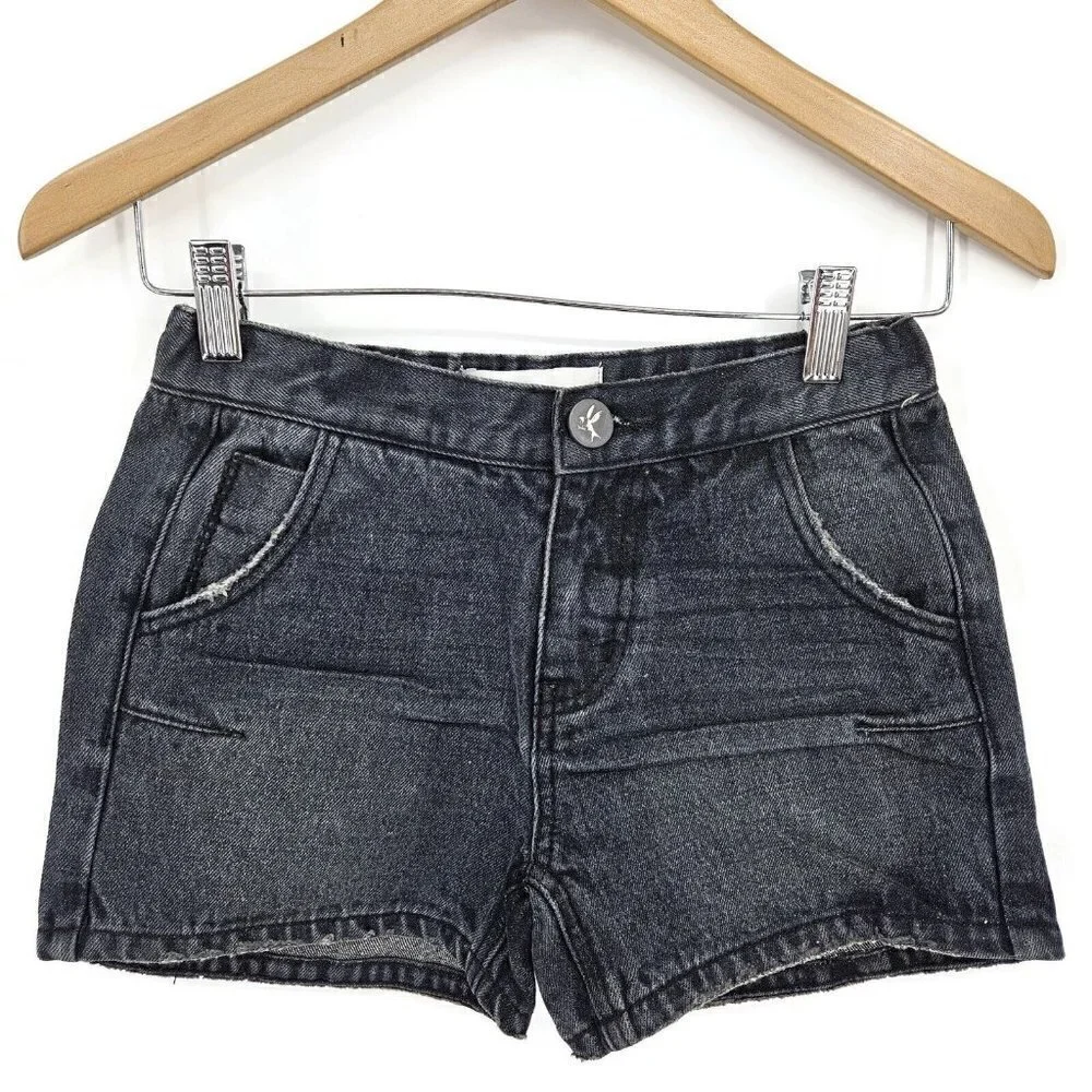 New One Teaspoon Mini Mrs Blondes Denim Shorts Girls 10-12 Foxblack Black